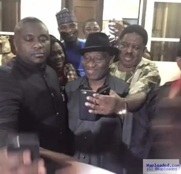 Photos: PDP Senators visit ex Pres. Jonathan & his wife Patience